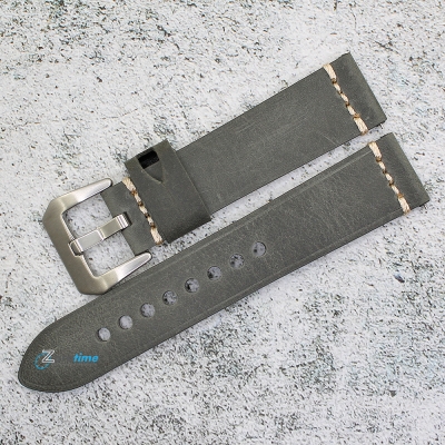 Каишка за часовник Hightone Premium HT22-A77S, Кожена, Сива, 22мм