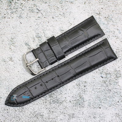 Каишка за часовник Hightone HT24-438V, Кожена, Черна, 24мм