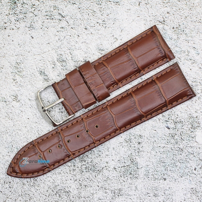 Каишка за часовник Hightone HT24-446V, Кожена, Кафява, 24мм