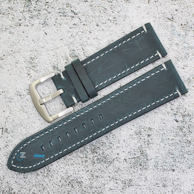 Каишка за часовник Hightone Premium HT24-A46S, Кожена, Синя, 24мм