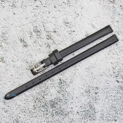 Каишка за часовник Hightone HT6-200, Кожена, Черна, 6мм