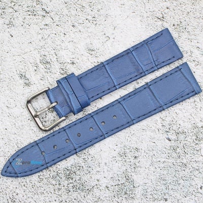 Каишка за часовник Lyon LY1871, Кожена, Синя, 18мм