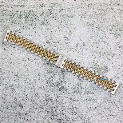 Верижка за часовник ML18-6023BCG, Стоманена, Биколор, 18мм