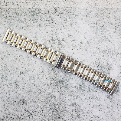 Верижка за часовник ML22-6018BCG, Стоманена, Биколор, 22мм