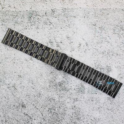 Верижка за часовник ML24-6018B, Стоманена, Черна, 24мм