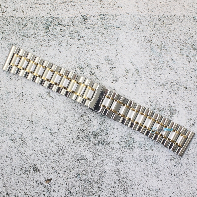 Верижка за часовник ML24-6018BCG, Стоманена, Биколор, 24мм