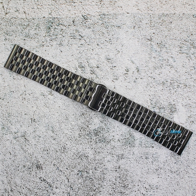 Верижка за часовник ML24-6019B, Стоманена, Черна, 24мм