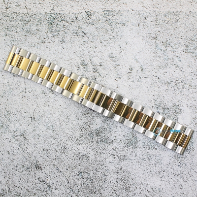 Верижка за часовник ML24-6022BCG, Стоманена, Биколор, 24мм