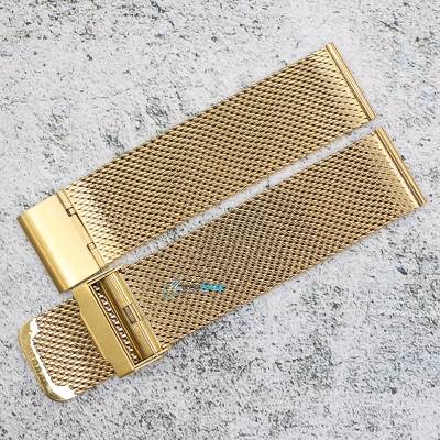 Метална верижка за часовник MLP24-6606G, Златиста, Стоманена, Меш, 24мм