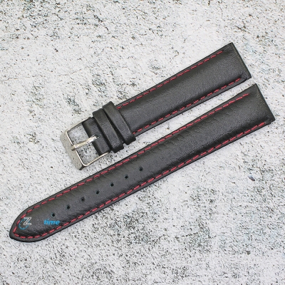 Каишка за часовник Motta MT18124GL, Кожена, Черна, 18мм