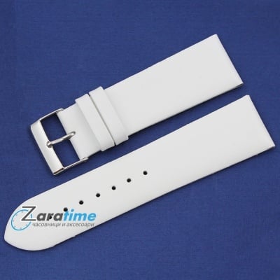 Каишка за часовник Azzuro Lux AZL2463, Кожена, Бяла, 24мм Изображение 1