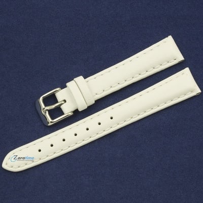 Каишка за часовник Azzuro Delux AZD1462, Кожена, Бяла, 14мм Изображение 1