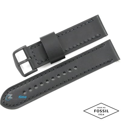 Каишка за часовник FOSSIL FS5586, Кожена, Черна, 22мм Изображение 1