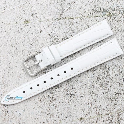Каишка за часовник Azzuro Delux AZD1463, Кожена, Бяла, 14мм Изображение 1