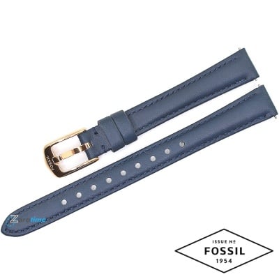 Каишка за часовник FOSSIL ES4502, Кожена, Тъмно синя, 12мм Изображение 1