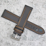 Каишка за часовник Azzuro Delux AZD22128, Кожена, Черна, 22мм