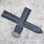 Каишка за часовник Hightone HT20-360, Кожена, Тъмно синя, 20мм