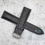 Каишка за часовник Hightone HT22-404V, Кожена, Черна, 22мм