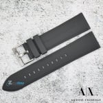 Каишка за часовник ARMANI EXCHANGE AX1326, Силиконова, Черна, 22мм