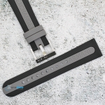 Каишка за часовник ARMANI EXCHANGE AX2447, Силиконова, Черно-сива, 22мм