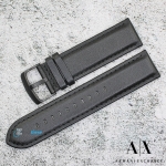 Каишка за часовник ARMANI EXCHANGE AX2627, Кожена, Черна, 22мм