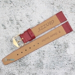 Каишка за часовник Azzuro Delux AZD16191G, Кожена, Бордо, 16мм