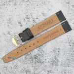 Каишка за часовник Azzuro Delux AZD16206G, Кожена, Черна, 16мм