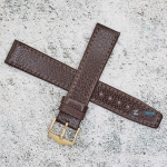 Каишка за часовник Azzuro Delux AZD18246G, Кожена, Кафява, 18мм