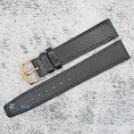 Каишка за часовник Azzuro Delux AZD18706G, Кожена, Черна, 18мм