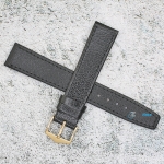 Каишка за часовник Azzuro Delux AZD18706G, Кожена, Черна, 18мм