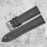 Каишка за часовник Azzuro Delux AZD22221, Кожена, Черна, 22мм