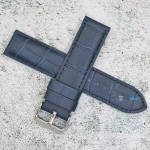 Каишка за часовник Azzuro Delux AZD22270, Кожена, Тъмно синя, 22мм