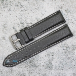 Каишка за часовник Azzuro Delux AZD22321, Кожена, Черна, 22мм