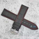 Каишка за часовник Azzuro Delux AZD22324, Кожена, Черна, 22мм