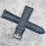 Каишка за часовник Azzuro Delux AZD22472, Кожена, Синя, 22мм