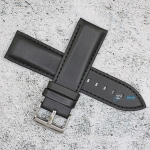 Каишка за часовник Azzuro Delux AZD24106, Кожена, Черна, 24мм