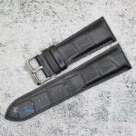 Каишка за часовник Azzuro Delux AZD26101, Кожена, Черна, 26мм