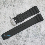 Полимерна каишка за часовник C01822, Черна, 22мм