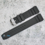 Полимерна каишка за часовник C01822, Черна, 22мм