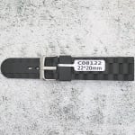 Силиконова каишка за часовник C08122, Черна, 22мм