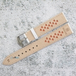 Каишка за часовник Hightone HT18-313V, Кожена, Бяла, 18мм