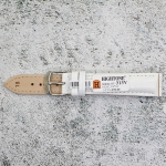 Каишка за часовник Hightone HT18-313V, Кожена, Бяла, 18мм