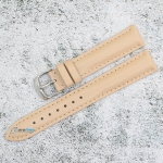 Каишка за часовник Hightone HT18-318A, Кожена, Бежова, 18мм
