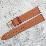 Каишка за часовник Hightone Premium HT18-509G, Кожена, Бордо, 18мм