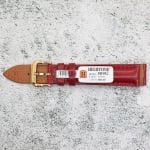 Каишка за часовник Hightone Premium HT18-509G, Кожена, Бордо, 18мм