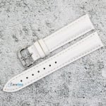 Каишка за часовник Hightone Premium HT18-513S, Кожена, Бяла, 18мм