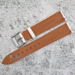 Каишка за часовник Hightone Premium HT18-513S, Кожена, Бяла, 18мм