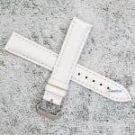 Каишка за часовник Hightone Premium HT18-513S, Кожена, Бяла, 18мм