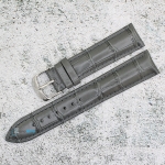 Каишка за часовник Hightone HT20-341A, Кожена, Сива, 20мм