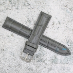 Каишка за часовник Hightone HT20-341A, Кожена, Сива, 20мм